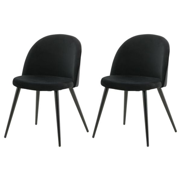 Venture Home Chaises &agrave; manger lot de 2 Velvet velours noir