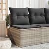 vidaXL Canap&eacute; de jardin sans accoudoirs coussins gris clair poly rotin