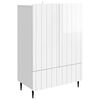 vidaXL Buffet Blanc brillant 66 x 34,5 x 97 cm Bois d'ing&eacute;nierie