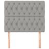 vidaXL T&ecirc;te de lit Gris clair 90x7x118/128 cm Tissu