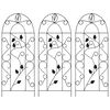 vidaXL Supports pour plantes grimpantes 3 pcs Noir 40x100 cm Fer