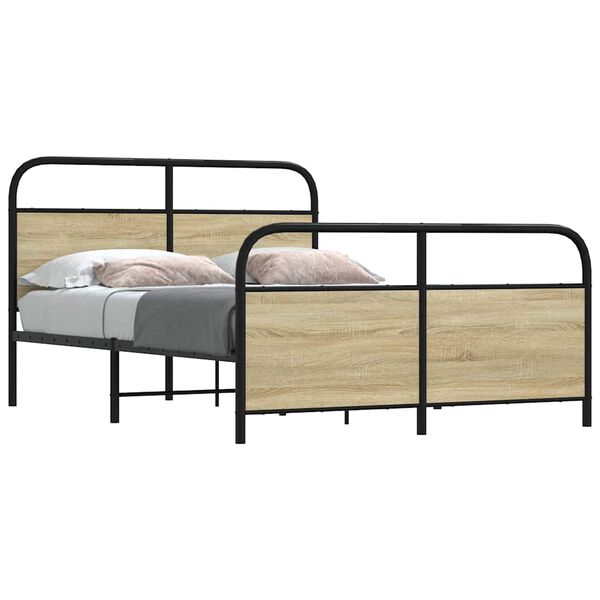 vidaXL Cadre de lit sans matelas 120x200 cm ch&ecirc;ne sonoma