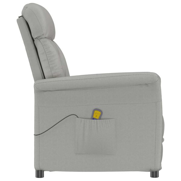vidaXL Chaise de massage Gris clair 70.5 x 96.5 x 95 cm Polyester