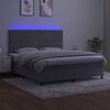 vidaXL Sommier &agrave; lattes de lit avec matelas LED Gris clair 180x200 cm