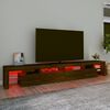 vidaXL Meuble TV avec lumi&egrave;res LED Ch&ecirc;ne marron 260x36,5x40 cm