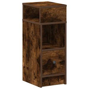vidaXL Table de chevet avec tiroir ch&ecirc;ne fum&eacute; 25x31x66 cm