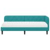 vidaXL Cadre de lit d'angle avec matelas Turquoise 80 x 200 cm Velours