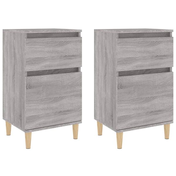 vidaXL Tables de chevet 2 pcs sonoma gris 40x35x70 cm