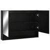 vidaXL Armoire à miroir de salle de bain LED Noir 80x15x60 cm MDF