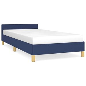 vidaXL Cadre de lit avec t&ecirc;te de lit sans matelas bleu 100x200cm tissu