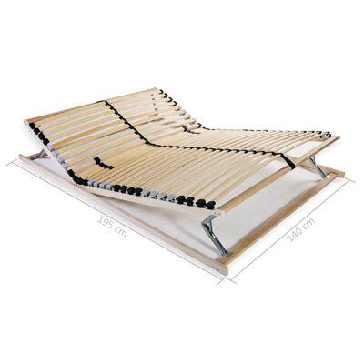 vidaXL Sommier à lattes sans matelas avec 28 lattes 7 zones 140x200 cm