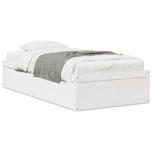 vidaXL Cadre de lit sans matelas blanc 75x190 cm bois de pin massif