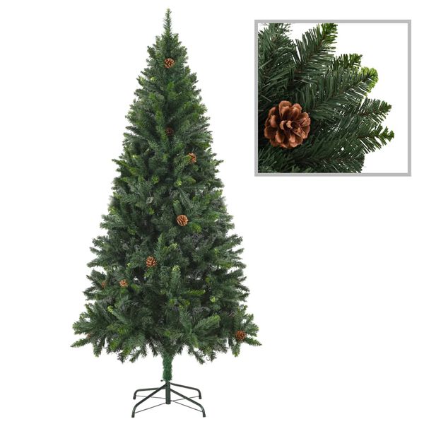 vidaXL Sapin de No&euml;l artificiel avec pommes de pin Vert 180 cm