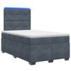 vidaXL Lit boxspring avec matelas Gris fonc&eacute; 120 x 190 cm Velours