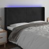 vidaXL T&ecirc;te de lit &agrave; LED Noir 163x16x118/128 cm Velours