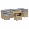 vidaXL Salon de jardin avec coussins 8 pcs beige r&eacute;sine tress&eacute;e