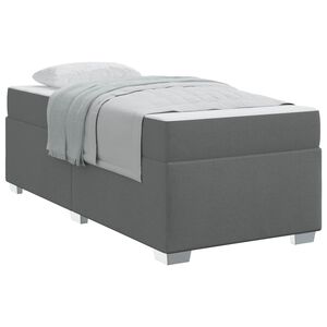 vidaXL Cadre de lit avec matelas Gris fonc&eacute; 90 x 190 cm tissu
