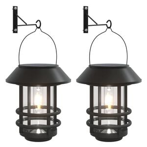 vidaXL Lanternes murales solaires d'ext&eacute;rieur 2 pcs blanc