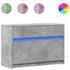 vidaXL Meuble TV avec LED gris b&eacute;ton 91x34x61 cm bois d'ing&eacute;nierie