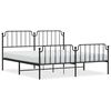 vidaXL Cadre de lit m&eacute;tal sans matelas avec pied de lit noir 183x213cm