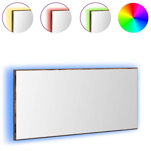 vidaXL Miroir Montage mural Marron 80 x 37 cm Verre et Bois Ing&eacute;nierie