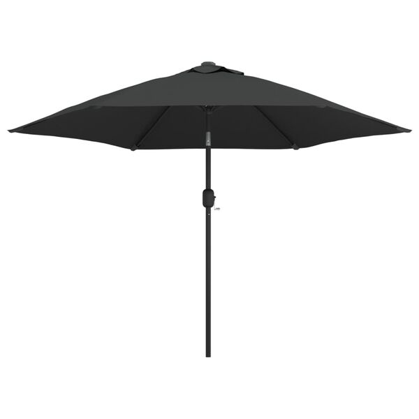 vidaXL Parasol d'extérieur avec LED et mât en acier 300 cm Anthracite