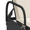 vidaXL Chaise longue avec roues et coussin noir résine tressée
