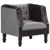 vidaXL Chaise cabriolet Noir Cuir v&eacute;ritable et bois de manguier massif