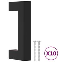vidaXL Poignées d'armoire 10 pcs noir 64 mm acier inoxydable