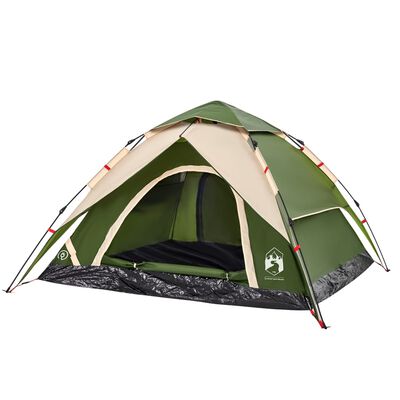vidaXL Tente de camping à dôme 5 personnes vert libération rapide