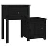 vidaXL Tables de chevet 2 pcs Noir 79,5x38x65,5 cm Bois de pin massif
