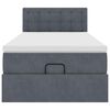 vidaXL Cadre de lit ottoman avec matelas gris foncé 100x200 cm velours