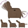 vidaXL Fauteuil inclinable &eacute;lectrique Marron Tissu