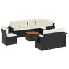 vidaXL Salon de jardin 9 pcs avec coussins noir r&eacute;sine tress&eacute;e