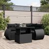 vidaXL Salon de jardin 5 pcs avec coussins noir r&eacute;sine tress&eacute;e