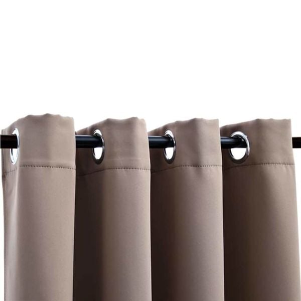 vidaXL Rideaux occultants avec anneaux en métal 2 pcs Taupe 140x225 cm