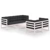 vidaXL Salon de jardin 6 pcs avec coussins Bois de pin massif