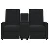 vidaXL Fauteuil inclinable avec porte-gobelet 2 places Noir Tissu