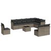 vidaXL Salon de jardin 11 pcs avec coussins gris r&eacute;sine tress&eacute;e