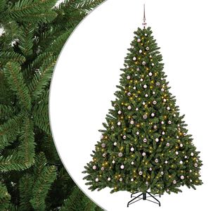 vidaXL Sapin de No&euml;l artificiel vert clair avec boules 270 cm 600 LED