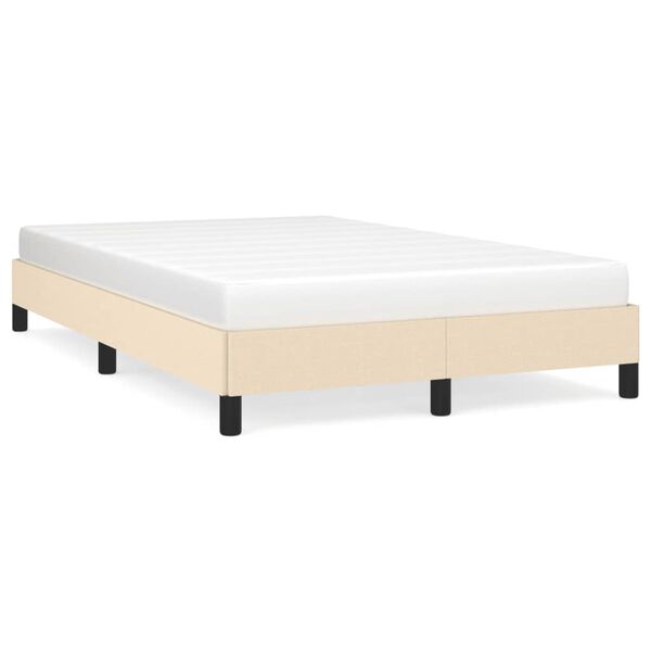 vidaXL Cadre de lit sans matelas cr&egrave;me 120x190 cm tissu