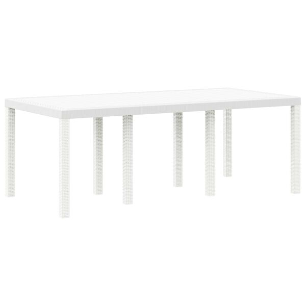 vidaXL Ensemble de salle &agrave; manger pour jardin 7 pcs Blanc Rattan Polt
