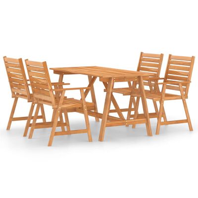 vidaXL Ensemble à manger de jardin 5 pcs Bois d'acacia solide