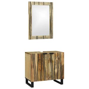 vidaXL Ensemble d'armoire de salle de bain 2 pi&egrave;ces Naturel