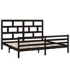 vidaXL Cadre de lit sans matelas noir bois massif 200x200 cm
