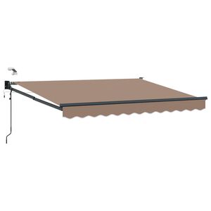 vidaXL Auvent r&eacute;tractable &eacute;lectrique Taupe 100% Polyester et Aluminium