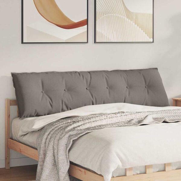 vidaXL Coussin de Dos Taupe 180 x 19 x 50 cm tissu