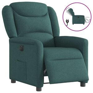 vidaXL Fauteuil inclinable &eacute;lectrique Vert fonc&eacute; Tissu