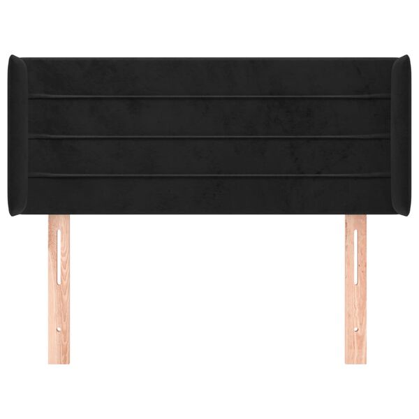 vidaXL T&ecirc;te de lit avec oreilles Noir 83x16x78/88 cm Velours