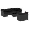 vidaXL Salon de jardin 10 pcs avec coussins noir r&eacute;sine tress&eacute;e
